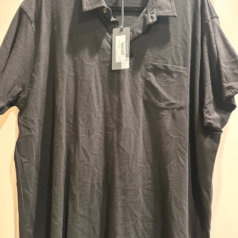New Slate & Stone Black Polo Shirt Classic Style